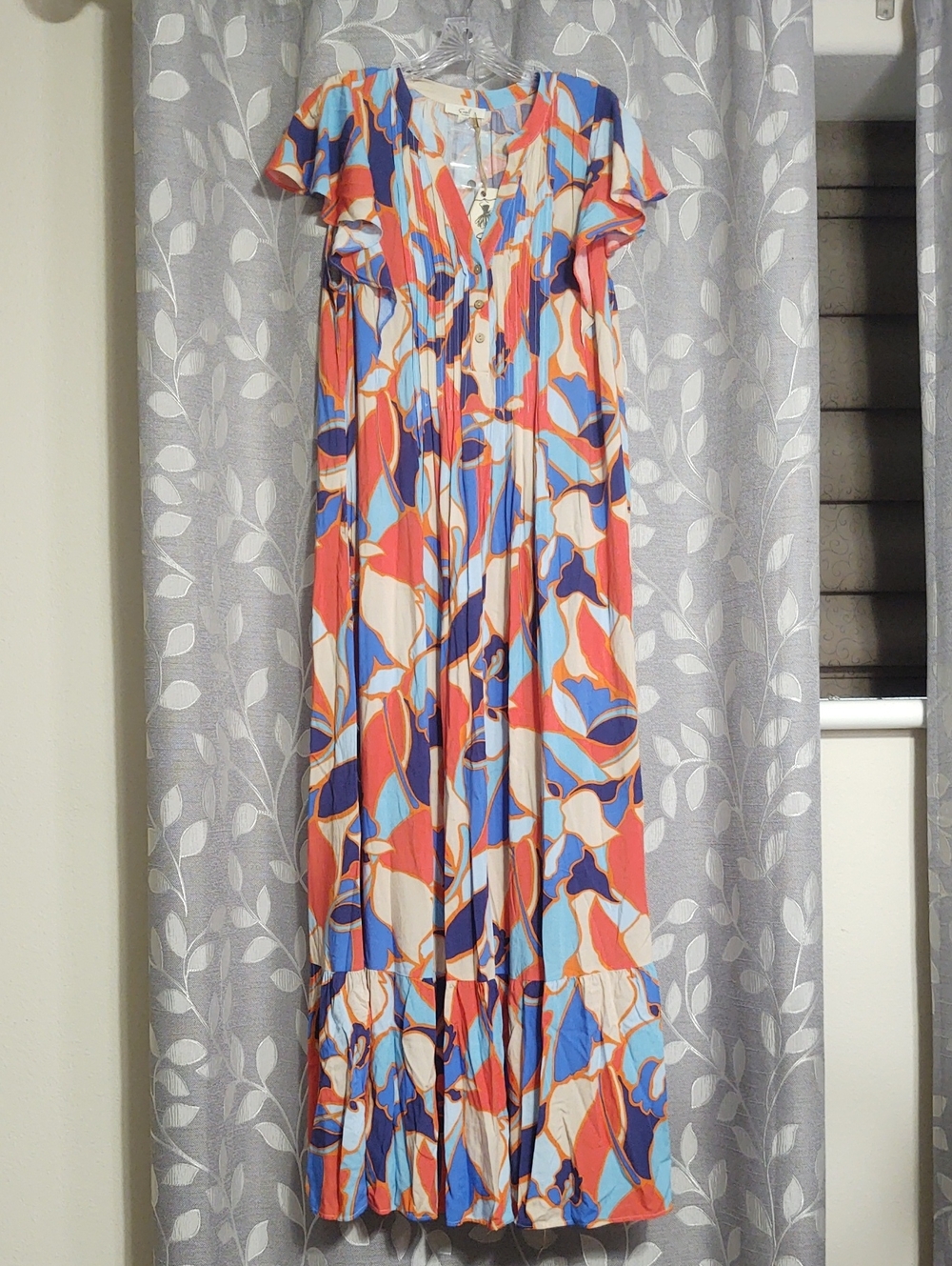 Easel Abstract Multi-Color Women's Maxi Dress size M